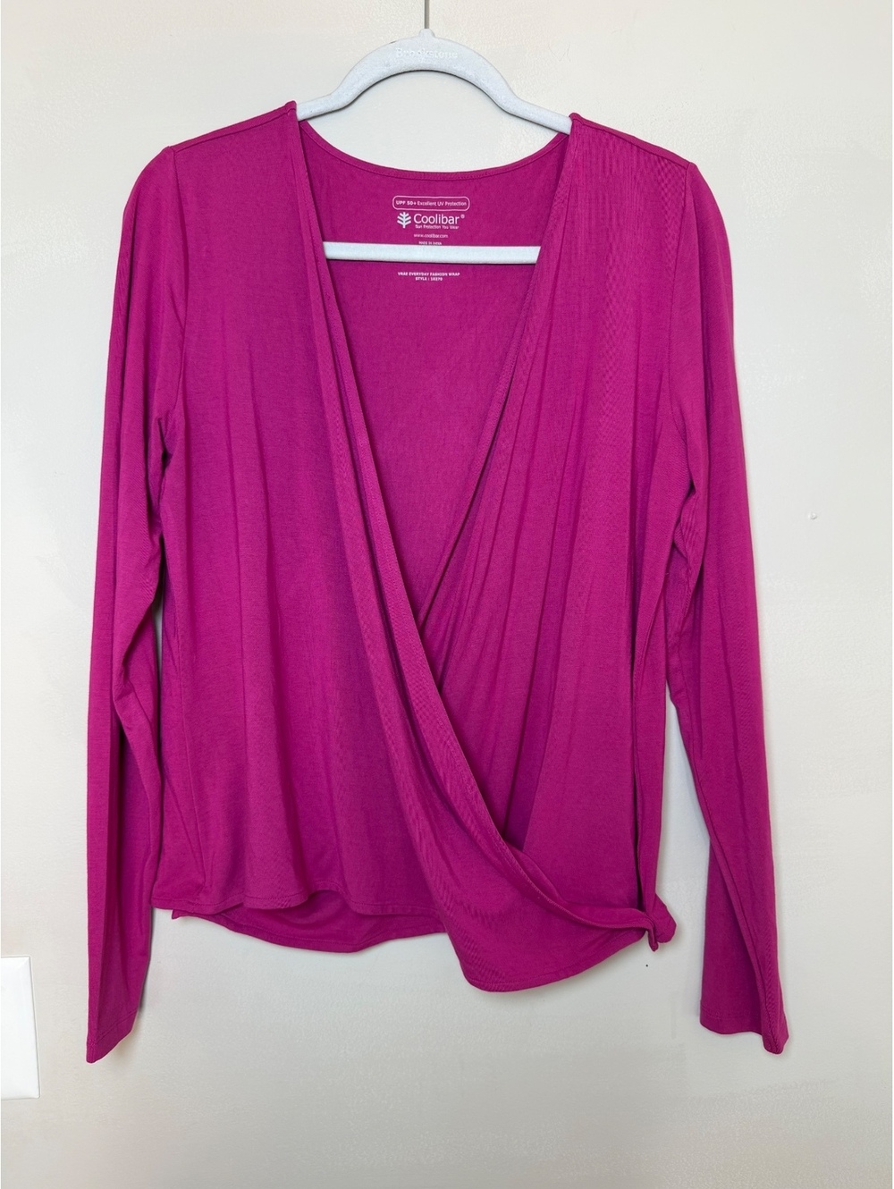 Coolibar Women's Vera Everyday Wrap Top, Size Large, UPF 50+ Pink